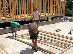 Building a section of framing.