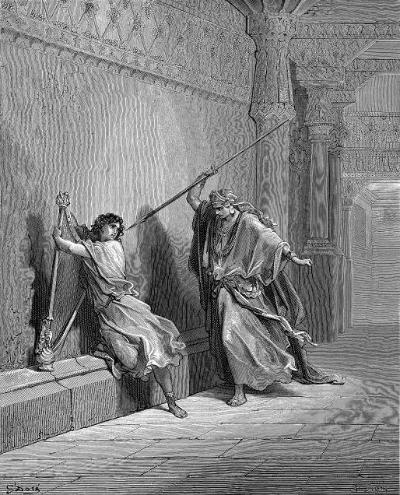 King Saul tries to kill David.