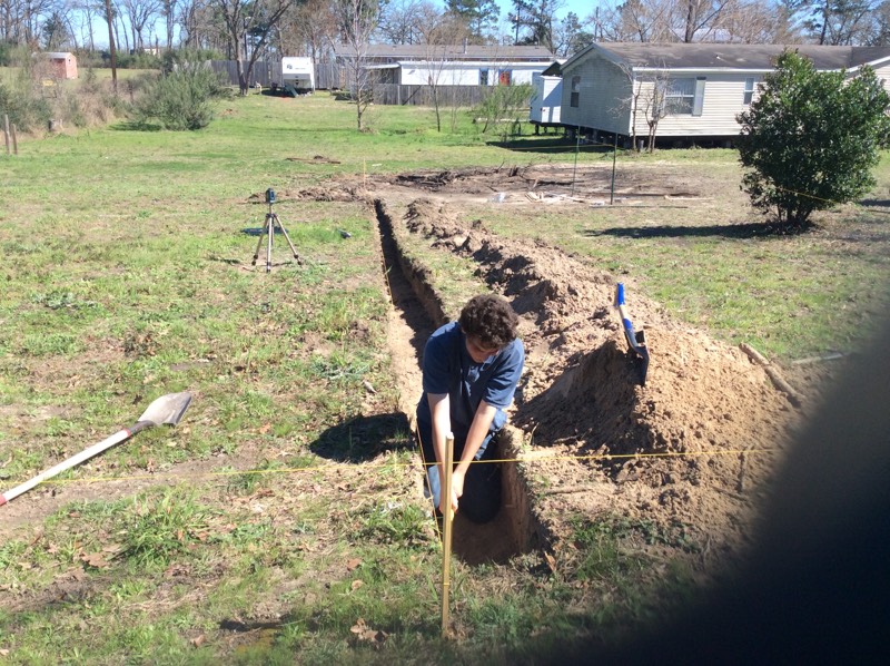 Jacob digging trench.