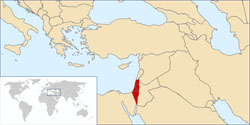 a map showing the location of the modern state of Israel