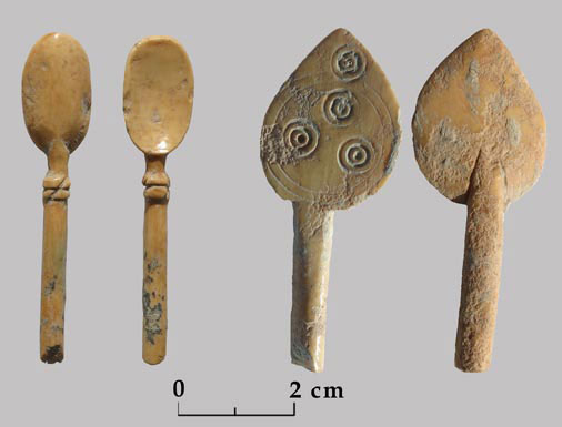 Carved and decorated ivory utensils