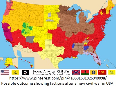 USA Civil War Factions Map