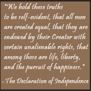 endowed by their creator with certain unalienable rights